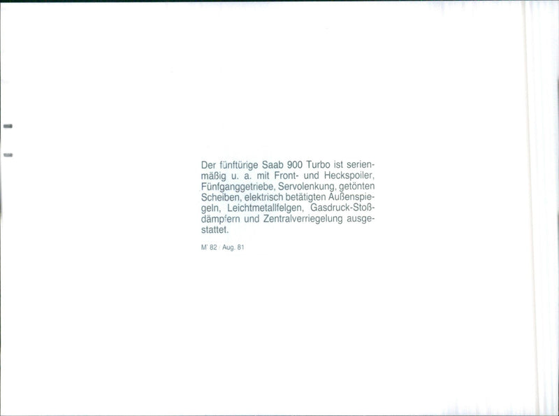1981 Saab 900 Turbo - Vintage Photograph