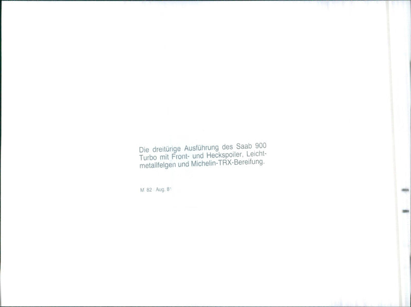 1981 Saab 900 Turbo - Vintage Photograph