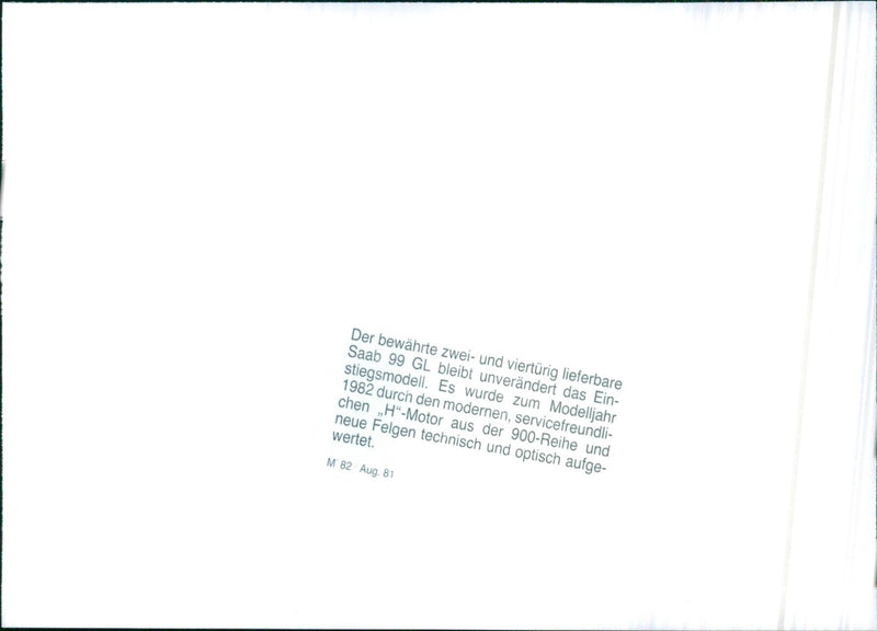 1981 Saab 99 GL - Vintage Photograph