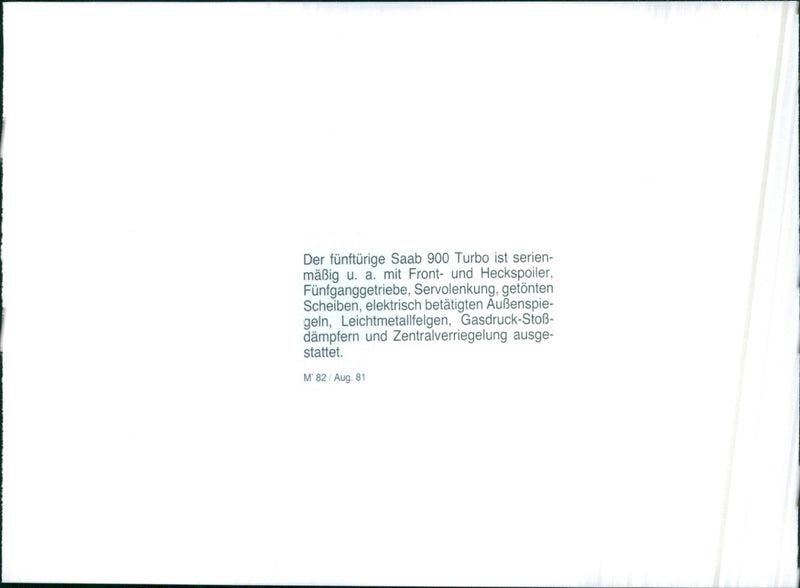 1981 Saab 900 Turbo - Vintage Photograph