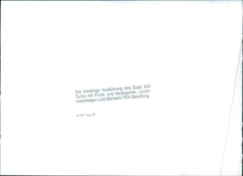 1981 Saab 900 Turbo - Vintage Photograph