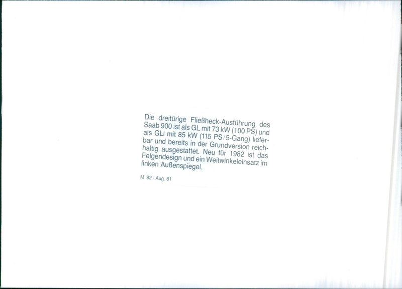 1981 Saab 900 - Vintage Photograph