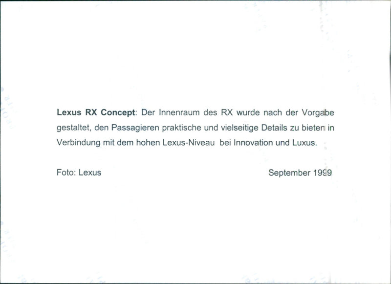 Lexus RX Concept - Vintage Photograph