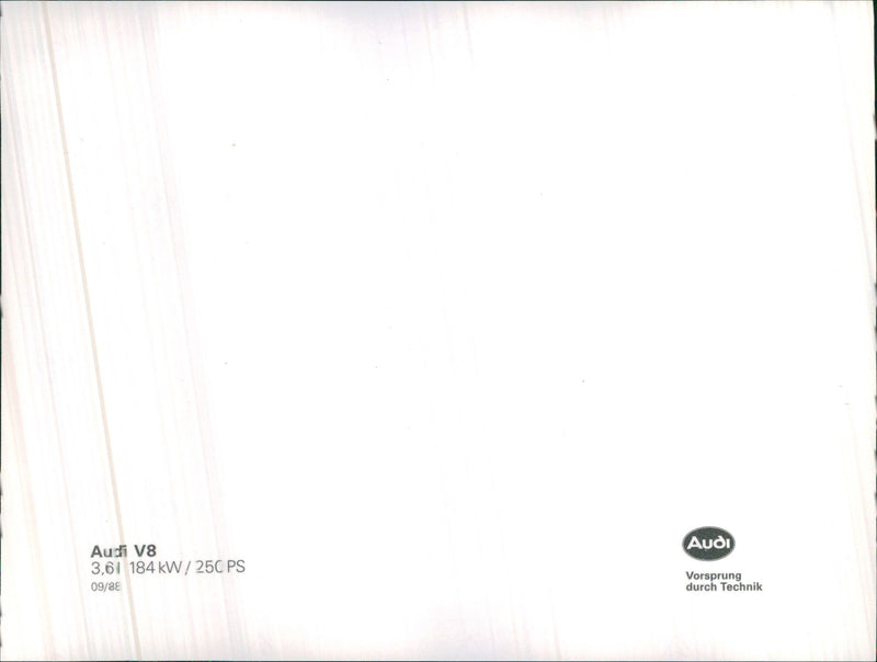 1988 Audi V8 - Vintage Photograph