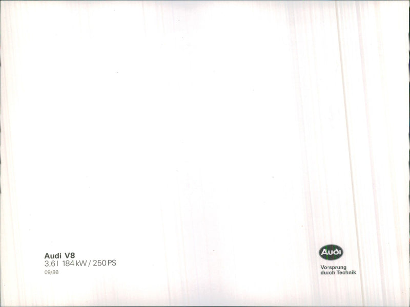 1988 Audi V8 - Vintage Photograph