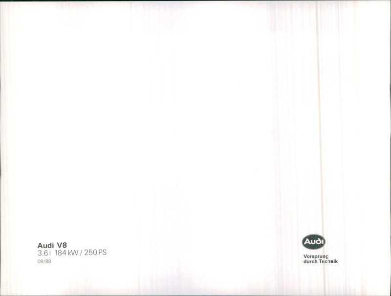 1988 Audi V8 - Vintage Photograph