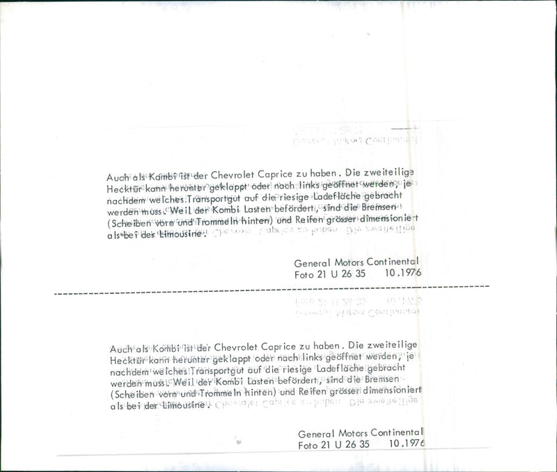 1976 Chevrolet Caprice - Vintage Photograph