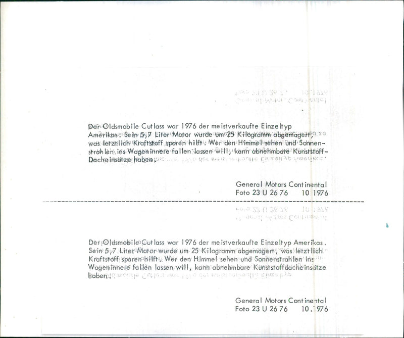 1976 Oldsmobile Cutlass - Vintage Photograph