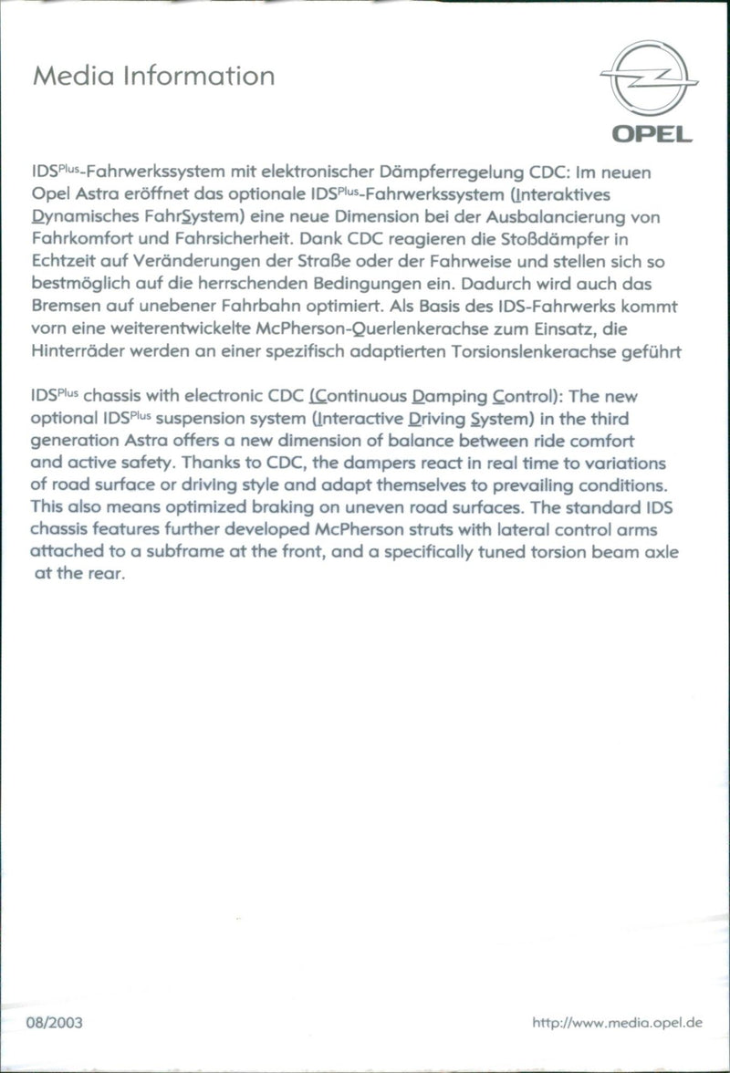 2003 Opel Astra - Vintage Photograph