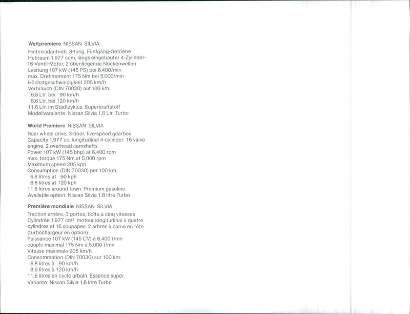 1983 Nissan Silvia - Vintage Photograph