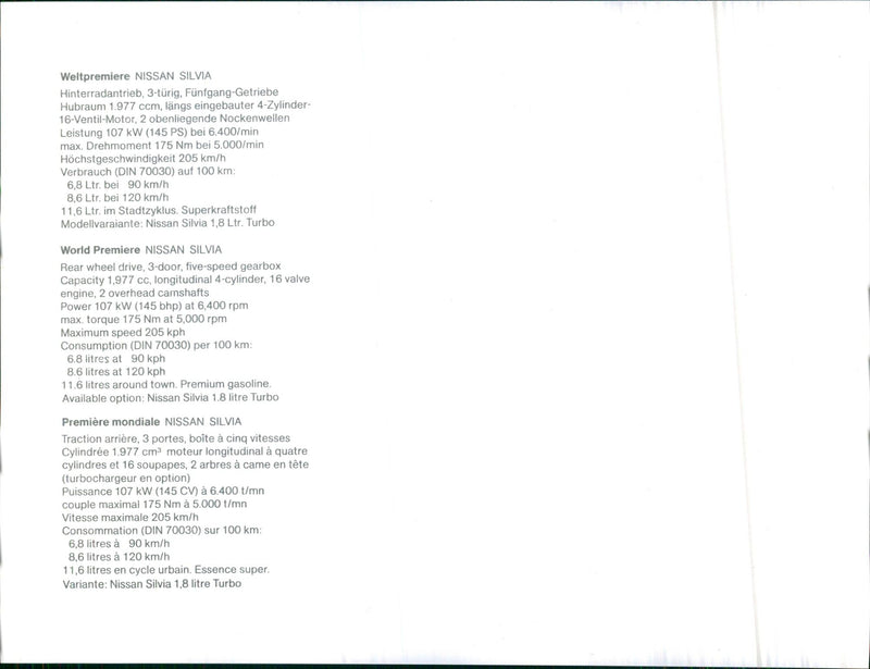 1983 Nissan Silvia's 16 valve engine - Vintage Photograph