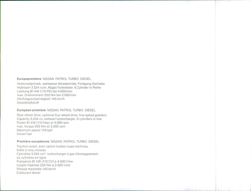 1983 Nissan Patrol Turbo Diesel - Vintage Photograph