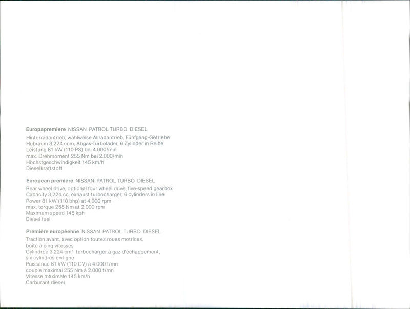 1983 Nissan Patrol Turbo Diesel engine - Vintage Photograph