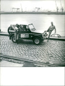 A jeep on a road test - Vintage Photograph
