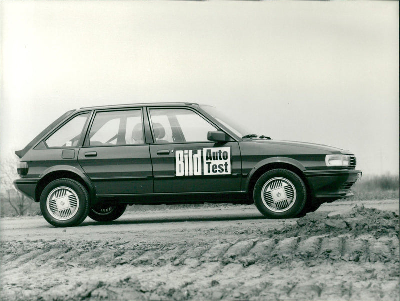 MG car on road test - Vintage Photograph