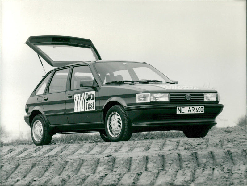 MG car on road test - Vintage Photograph