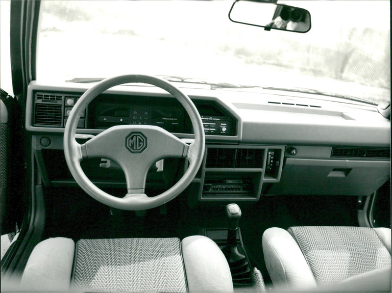 MG car dashboard view - Vintage Photograph