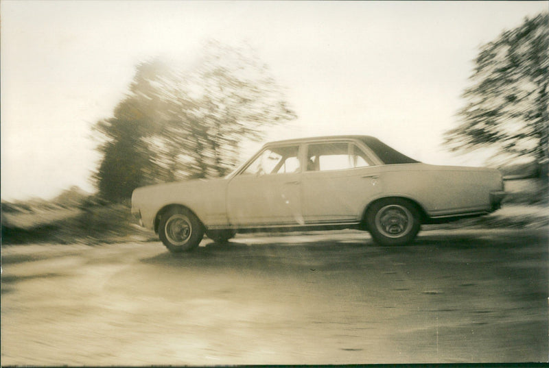 A car on a road test - Vintage Photograph