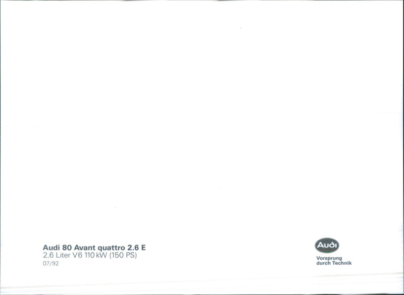 1992 Audi 80 - Vintage Photograph