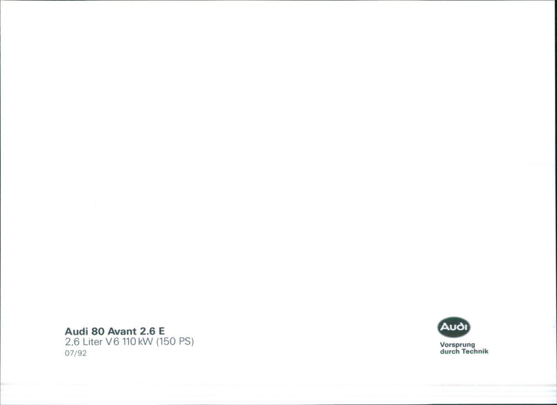 1992 Audi 80 - Vintage Photograph