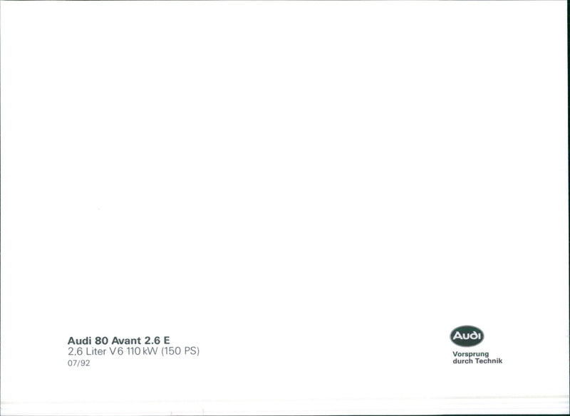 1992 Audi 80 - Vintage Photograph