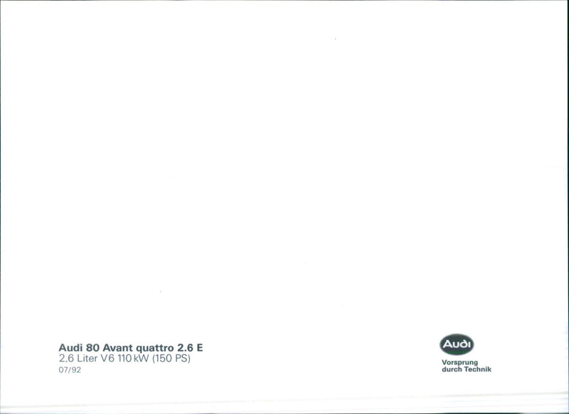 1992 Audi 80 - Vintage Photograph