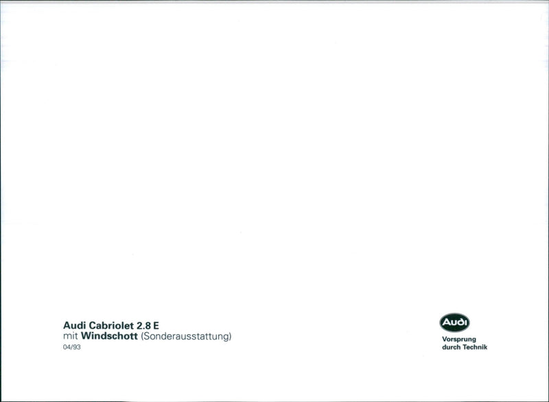 Audi Cabriolet 2.8 E - Vintage Photograph