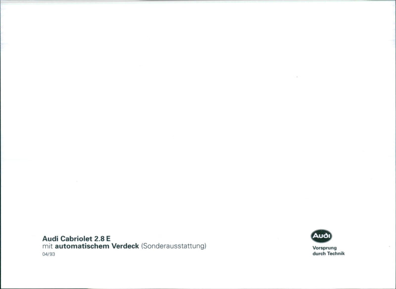 Audi Cabriolet 2.8 E - Vintage Photograph
