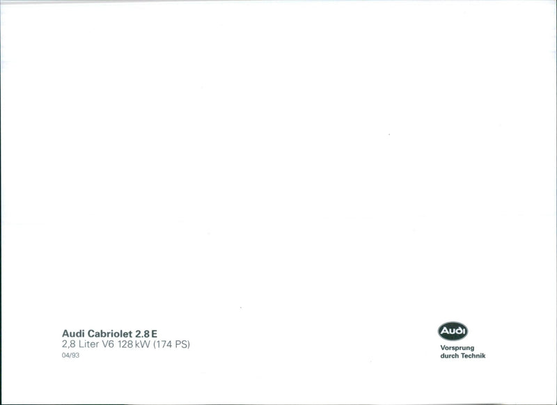 Audi Cabriolet 2.8 E - Vintage Photograph