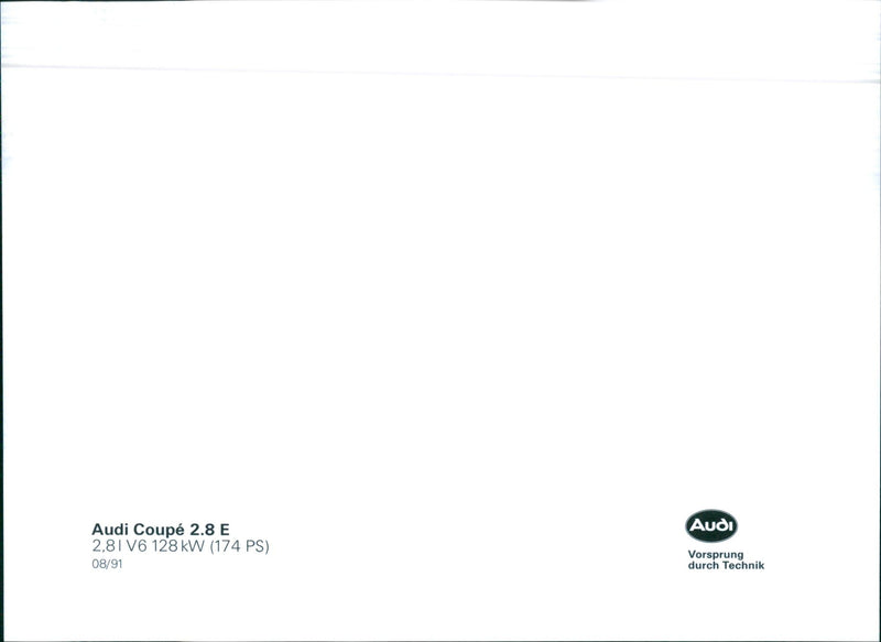 1991 Audi Coupe 2.8 E - Vintage Photograph