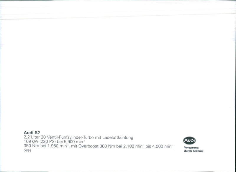 1993 Audi S2 - Vintage Photograph