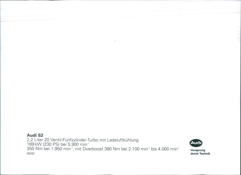 1993 Audi S2 - Vintage Photograph