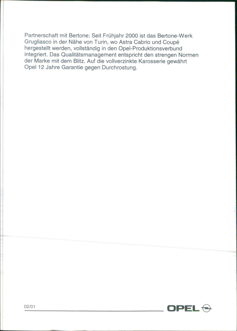 2001 Opel Astra Cabrio - Vintage Photograph