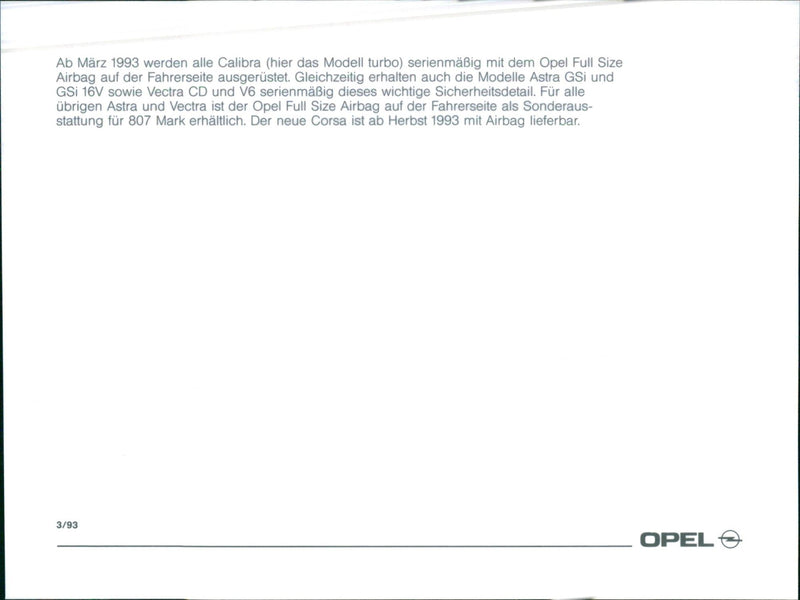 1993 Opel Calibra - Vintage Photograph