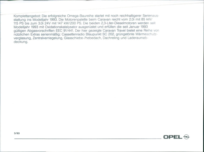 1993 Opel Omega - Vintage Photograph