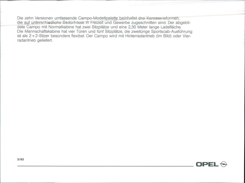 1993 Opel Campo - Vintage Photograph