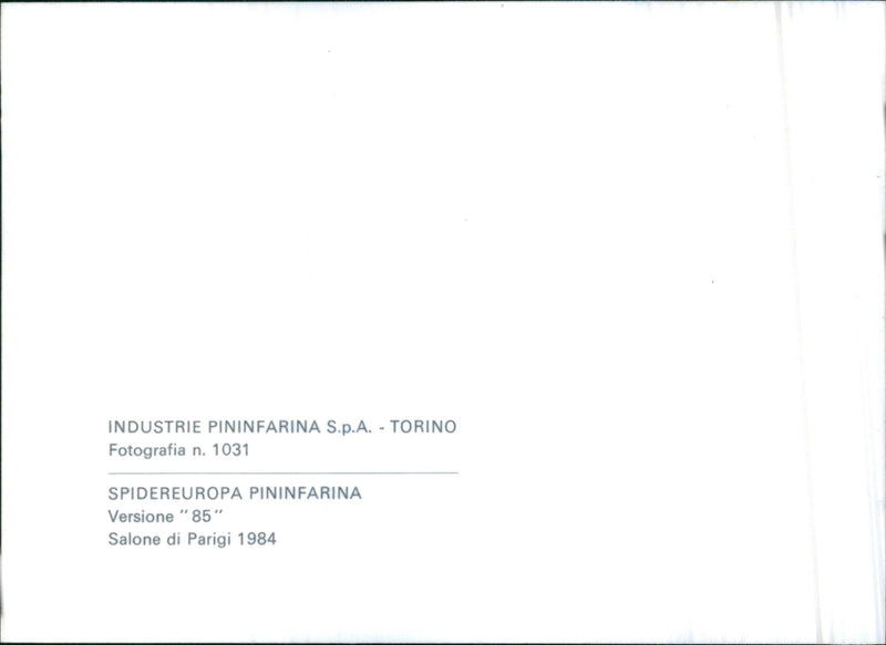 1984 Pininfarina Spider Europa - Vintage Photograph