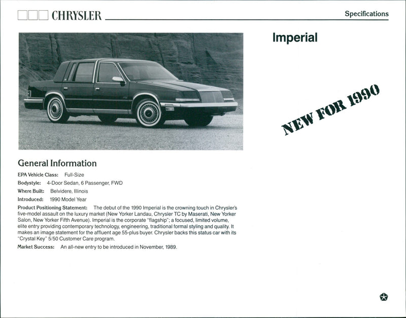 1990 Chrysler Imperial - Vintage Photograph