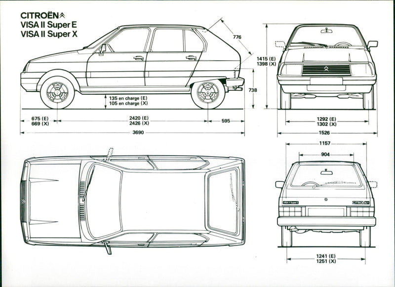 1982 Citroen Visa II Super E and Visa II Super X - Vintage Photograph