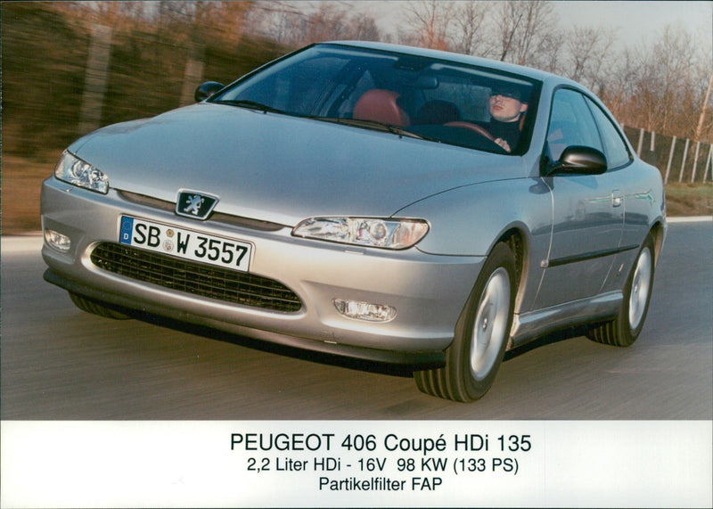 2001 Peugeot 406 Coupe HDi 135, front view - Vintage Photograph