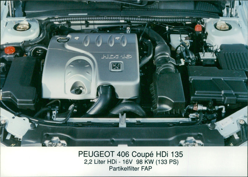 2001 Peugeot 406 Coupe HDi 135, engine - Vintage Photograph