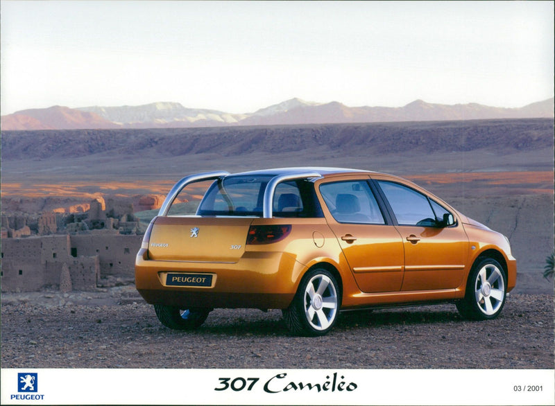 2001 Peugeot 307 Cameleo, rear and side view - Vintage Photograph