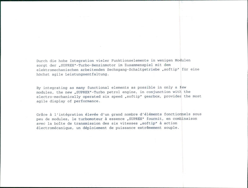 Smart Suprex Turbo Petrol Engine - Vintage Photograph