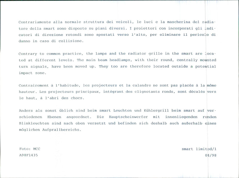 1998 Smart MCC - Vintage Photograph