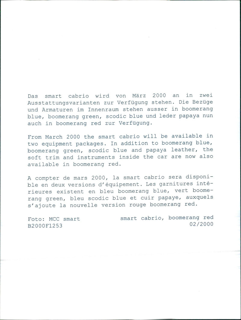 2000 Smart Cabrio - Vintage Photograph