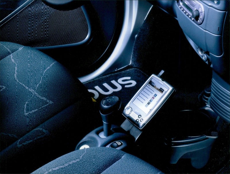 Siemens SX45 Smartphone in Smart Car - Vintage Photograph