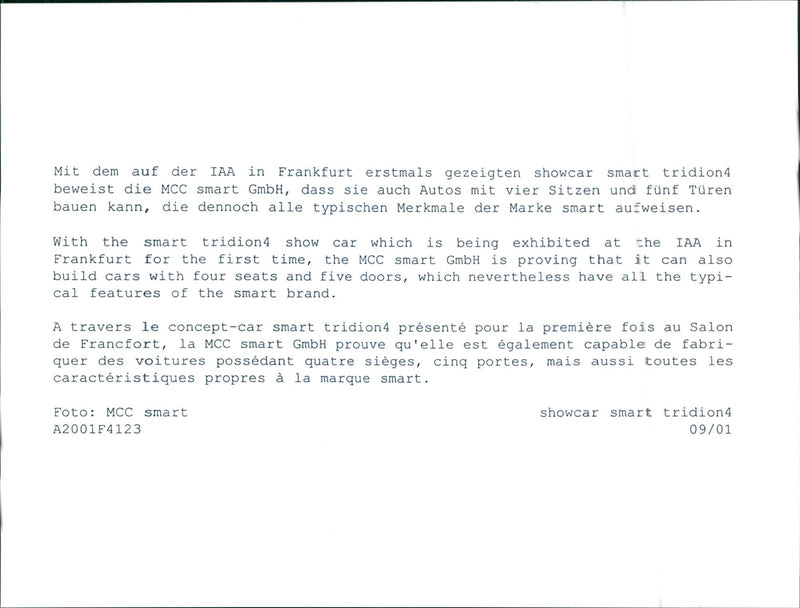 Smart Tridion 4 Concept '2001 - Vintage Photograph