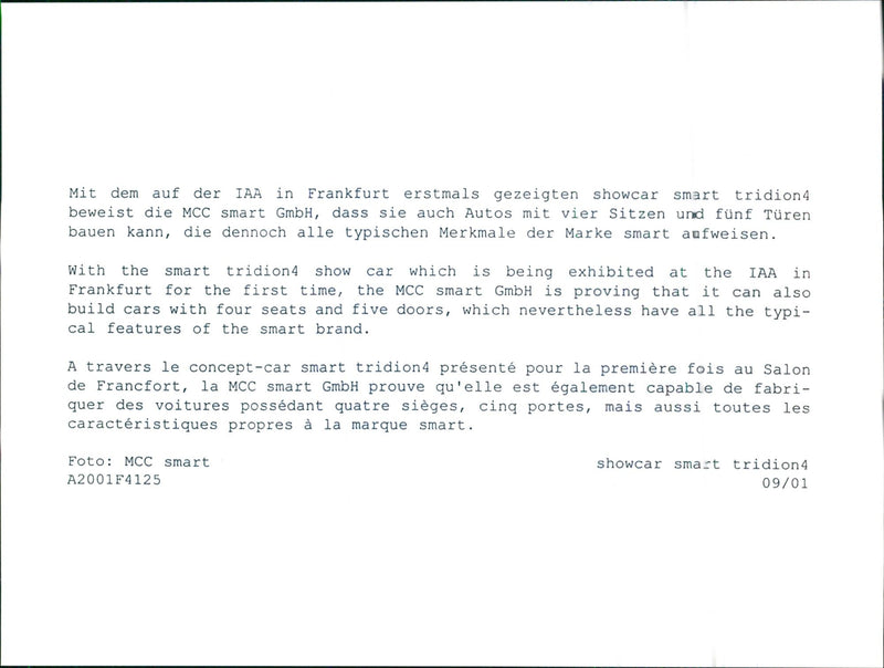 Smart Tridion 4 Concept '2001 - Vintage Photograph