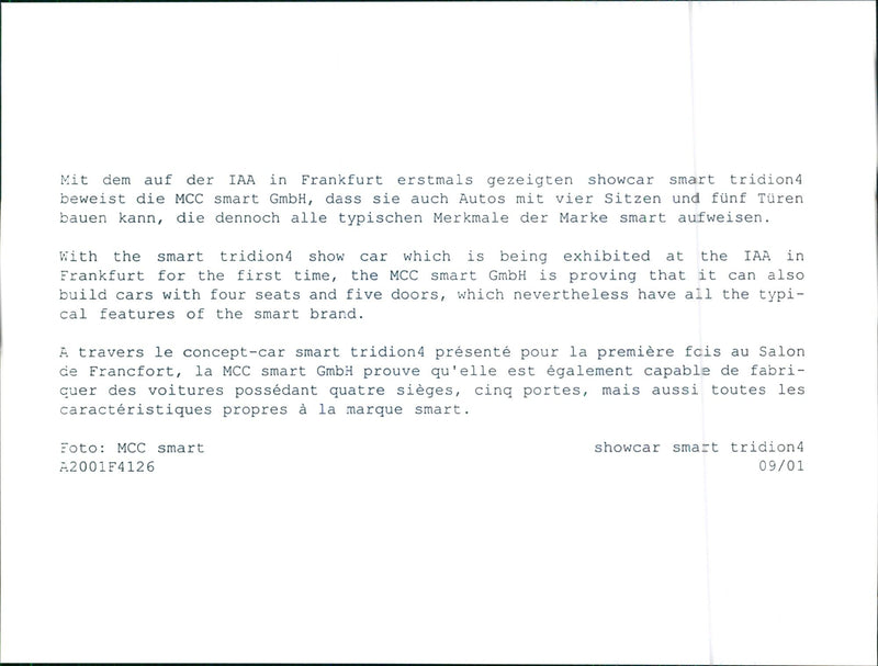 Smart Tridion 4 Concept '2001 - Vintage Photograph