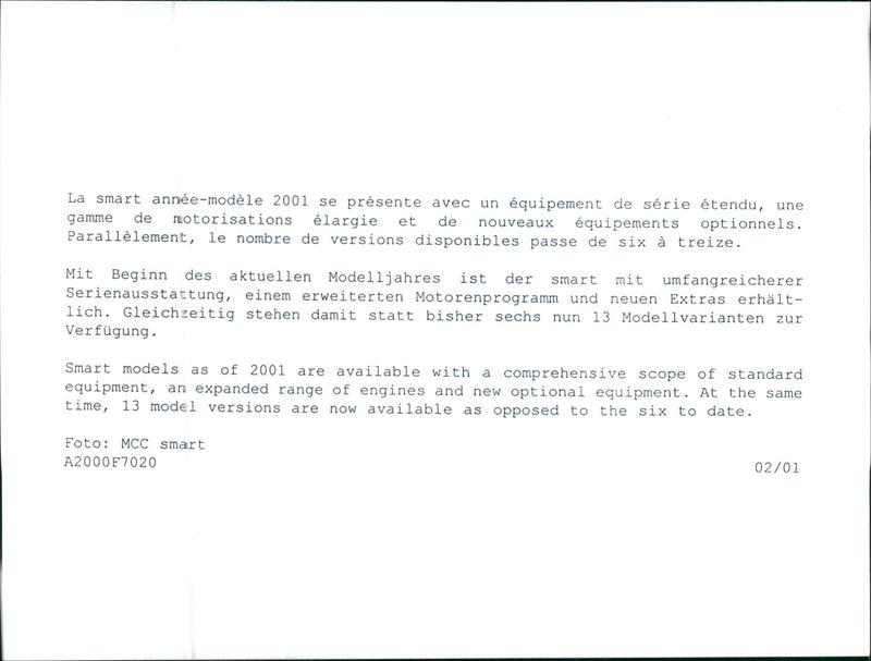 2001 Smart Car - Vintage Photograph